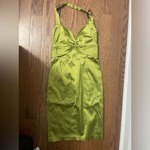 David meister olive green cocktail dress size 2